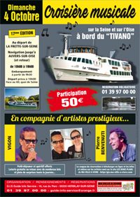 Croisi&egrave;re musicale avec Vigon et Chris Agullo lundi 25 mai 2015 (lundi de Pentec&ocirc;te) organis&eacute;e par MA VILLE A VIVRE